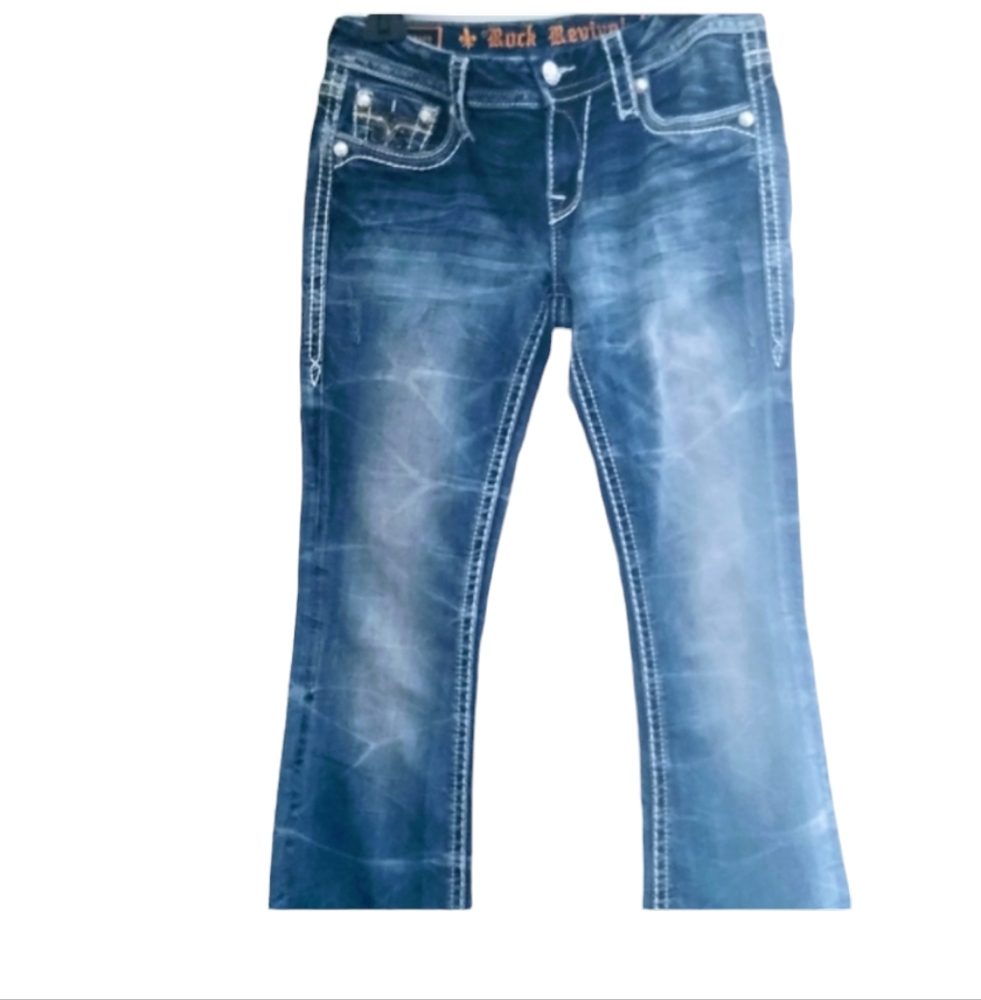 ROCK REVIVAL Sukara women's size 27 bootcut blue jeans